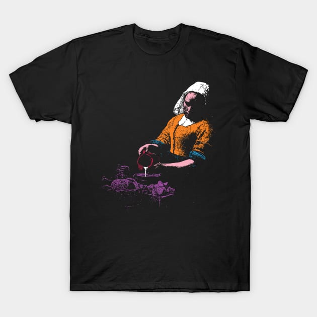 The Milkmaid by Johannes Vermeer Minimalist Version T-Shirt by pelagio